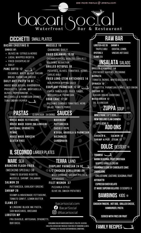 bacari social menu|bacari on 3rd menu.